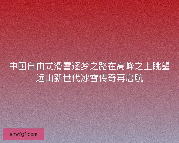中国自由式滑雪逐梦之路在高峰之上眺望远山新世代冰雪传奇再启航
